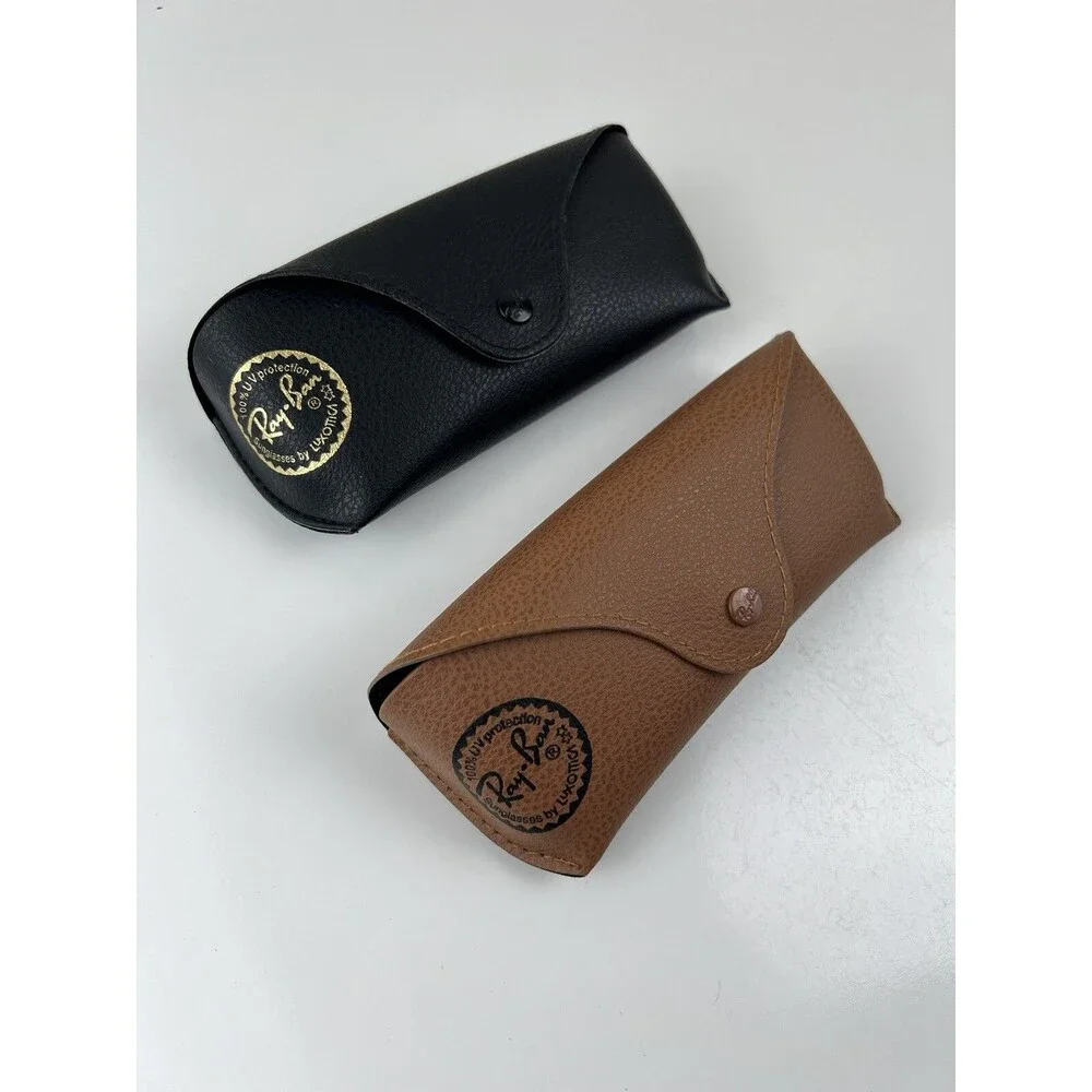 2 Authentic Luxottica Ray Ban Pebbled Eyeglass Sunglasses Glasses Snap Cases